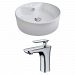 AI-14946 - American Imaginations - 18.25 Inch Above Counter Vessel Set For 1 Hole Center Faucet - Faucet IncludedChrome/White Finish -