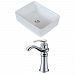 AI-14953 - American Imaginations - 18.75 Inch Above Counter Vessel Set For Deck Mount Drilling - Faucet IncludedChrome/White Finish -
