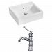 AI-14936 - American Imaginations - 21 Inch Above Counter Vessel Set For 1 Hole Center Faucet - Faucet IncludedChrome/White Finish -