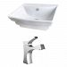 AI-14909 - American Imaginations - 19.75 Inch Above Counter Vessel Set For 1 Hole Center Faucet - Faucet IncludedChrome/White Finish -