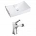 AI-14973 - American Imaginations - 26 Inch Above Counter Vessel Set For 1 Hole Center Faucet - Faucet IncludedChrome/White Finish -