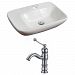 AI-15076 - American Imaginations - 23.5 Inch Above Counter Vessel Set For 1 Hole Center Faucet - Faucet IncludedChrome/White Finish -