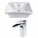 AI-14927 - American Imaginations - 19.5 Inch Above Counter Vessel Set For 1 Hole Center Faucet - Faucet IncludedChrome/White Finish -