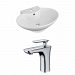 AI-15035 - American Imaginations - 22.75 Inch Above Counter Vessel Set For 1 Hole Center Faucet - Faucet IncludedChrome/White Finish -
