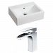 AI-15046 - American Imaginations - 20.25 Inch Above Counter Vessel Set For 1 Hole Center Faucet - Faucet IncludedChrome/White Finish -
