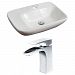 AI-15074 - American Imaginations - 23.5 Inch Above Counter Vessel Set For 1 Hole Center Faucet - Faucet IncludedChrome/White Finish -