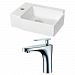 AI-15210 - American Imaginations - 16.25 Inch Wall Mount Vessel Set For 1 Hole Left Faucet - Faucet IncludedChrome/White Finish -