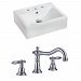 AI-15089 - American Imaginations - 20.25 Inch Wall Mount Vessel Set For 3H8-in. Center Faucet - Faucet IncludedChrome/White Finish -