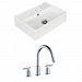 AI-15228 - American Imaginations - 19.75 Inch Above Counter Vessel Set For 3H8-in. Center Faucet - Faucet IncludedChrome/White Finish -