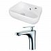 AI-15339 - American Imaginations - 17.5 Inch Wall Mount Vessel Set For 1 Hole Right Faucet - Faucet IncludedChrome/White Finish -