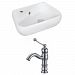 AI-15336 - American Imaginations - 17.5 Inch Wall Mount Vessel Set For 1 Hole Left Faucet - Faucet IncludedChrome/White Finish -