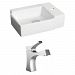 AI-15187 - American Imaginations - 16.25 Inch Above Counter Vessel Set For 1 Hole Right Faucet - Faucet IncludedChrome/White Finish -