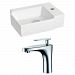 AI-15196 - American Imaginations - 16.25 Inch Wall Mount Vessel Set For 1 Hole Right Faucet - Faucet IncludedChrome/White Finish -