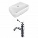 AI-15315 - American Imaginations - 17.5 Inch Wall Mount Vessel Set For 1 Hole Right Faucet - Faucet IncludedChrome/White Finish -