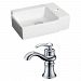 AI-15188 - American Imaginations - 16.25 Inch Above Counter Vessel Set For 1 Hole Right Faucet - Faucet IncludedChrome/White Finish -