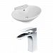AI-15144 - American Imaginations - 22.75 Inch Wall Mount Vessel Set For 1 Hole Center Faucet - Faucet IncludedChrome/White Finish -