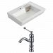 AI-15153 - American Imaginations - 26 Inch Wall Mount Vessel Set For 1 Hole Center Faucet - Faucet IncludedChrome/White Finish -