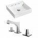 AI-15161 - American Imaginations - 17.5 Inch Wall Mount Vessel Set For 3H8-in. Center Faucet - Faucet IncludedChrome/White Finish -