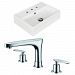 AI-15238 - American Imaginations - 19.75 Inch Wall Mount Vessel Set For 3H8-in. Center Faucet - Faucet IncludedChrome/White Finish -