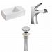 AI-15459 - American Imaginations - 19.25 Inch Above Counter Vessel Set For 1 Hole Right Faucet - Faucet IncludedChrome/White Finish -