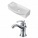 AI-15275 - American Imaginations - 17.75 Inch Above Counter Vessel Set For 1 Hole Left Faucet - Faucet IncludedChrome/White Finish -