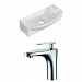 AI-15283 - American Imaginations - 17.75 Inch Wall Mount Vessel Set For 1 Hole Right Faucet - Faucet IncludedChrome/White Finish -