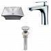AI-15375 - American Imaginations - 19.5 Inch Above Counter Vessel Set For 1 Hole Center Faucet - Faucet IncludedChrome/White Finish -