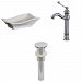 AI-15598 - American Imaginations - 20 Inch Above Counter Vessel Set For Deck Mount Drilling - Faucet IncludedChrome/White Finish -
