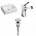 AI-15599 - American Imaginations - 20.25 Inch Above Counter Vessel Set For 1 Hole Center Faucet - Faucet IncludedChrome/White Finish -