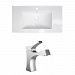 AI-15602 - American Imaginations - Drake - 35.5 Inch 1 Hole Ceramic Top Set with CUPC Faucet IncludedChrome/White Finish - Drake