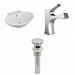 AI-15465 - American Imaginations - 22.75 Inch Above Counter Vessel Set For 1 Hole Center Faucet - Faucet IncludedChrome/White Finish -