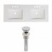 AI-15523 - American Imaginations - Xena - 48 Inch 3H4-in. Ceramic Top Set with Overflow Drain IncludedChrome/White Finish - Xena