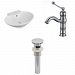 AI-15470 - American Imaginations - 22.75 Inch Above Counter Vessel Set For 1 Hole Center Faucet - Faucet IncludedChrome/White Finish -