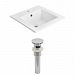 AI-15525 - American Imaginations - 21 Inch 1 Hole Ceramic Top Set with Overflow Drain IncludedChrome/White Finish -