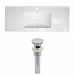 AI-15496 - American Imaginations - Roxy - 48 Inch 1 Hole Ceramic Top Set with Overflow Drain IncludedChrome/White Finish - Roxy