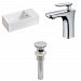 AI-15462 - American Imaginations - 19.25 Inch Above Counter Vessel Set For 1 Hole Right Faucet - Faucet IncludedChrome/White Finish -