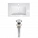 AI-15479 - American Imaginations - Flair - 23.75 Inch 1 Hole Ceramic Top Set with Overflow Drain IncludedChrome/White Finish - Flair