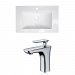 AI-15962 - American Imaginations - Vee - 30 Inch 1 Hole Ceramic Top Set with CUPC Faucet IncludedChrome/White Finish - Vee