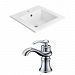 AI-15855 - American Imaginations - 21 Inch 1 Hole Ceramic Top Set with CUPC Faucet IncludedChrome/White Finish -