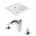 AI-15879 - American Imaginations - 21 Inch 3H8-in. Ceramic Top Set with CUPC Faucet IncludedChrome/White Finish -