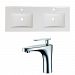 AI-15842 - American Imaginations - Xena - 48 Inch 1 Hole Ceramic Top Set with CUPC Faucet IncludedChrome/White Finish - Xena