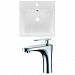 AI-16017 - American Imaginations - 16.5 Inch 1 Hole Ceramic Top Set with CUPC Faucet IncludedChrome/White Finish -