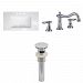 AI-16676 - American Imaginations - Flair - 32 Inch 3H8-in. Ceramic Top Set with CUPC Faucet IncludedChrome/White Finish - Flair