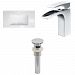 AI-16619 - American Imaginations - Flair - 32 Inch 1 Hole Ceramic Top Set with CUPC Faucet IncludedChrome/White Finish - Flair