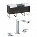 AI-17357 - American Imaginations - Xena Farmhouse - 73.5 Inch Floor Mount Vanity Set For 3H8-in. Drilling with TopChrome/Dawn Grey Finish - Xena Farmhouse