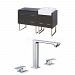 AI-17382 - American Imaginations - Xena Farmhouse - 60.75 Inch Floor Mount Vanity Set For 3H8-in. Drilling with TopChrome/Dawn Grey Finish - Xena Farmhouse