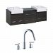 AI-17424 - American Imaginations - Xena Farmhouse - 73.5 Inch Wall Mount Vanity Set For 3H8-in. Drilling with TopChrome/Dawn Grey Finish - Xena Farmhouse