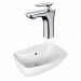 AI-17726 - American Imaginations - 21.75 Inch Above Counter Vessel Set For 1 Hole Center Faucet - Faucet IncludedChrome/White Finish -
