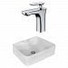 AI-17990 - American Imaginations - 18.75 Inch Above Counter Vessel Set For 1 Hole Center Faucet - Faucet IncludedChrome/White Finish -