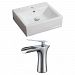 AI-17855 - American Imaginations - 21 Inch Wall Mount Vessel Set For 1 Hole Center Faucet - Faucet IncludedChrome/White Finish -